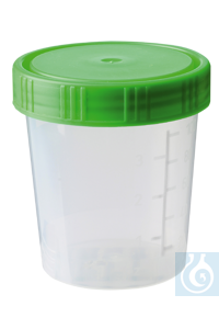 neoLab® Beaker 100 ml, PP, with green screw cap, 100 pcs/pack