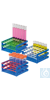 neoRack® Röhrchengestell zusammensteckbar blau/grün, PP, 6 x 6 Gefäße 20 mm Das zusammensteckbare...