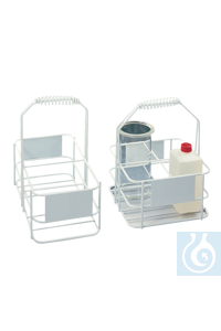 neoLab® bidonhouder voor 2 x 2,5 l Praktische draagmand van sterk staaldraad, bekleed met...