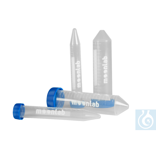 Moonlab® Zentrifugenröhrchen 15 ml, konisch, klar, flache Kappe, steril, PP, 20 