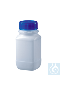 neoLab® Weithals-Vierkantflaschen 100 ml HDPE 101 x 45 mm, mit Schraubverschluss Quadratisch,...
