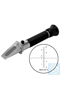 neoChoice Handrefraktometer für niedrige Konzentration, 0-10% Brix Zur Messung des Brixgrades in...