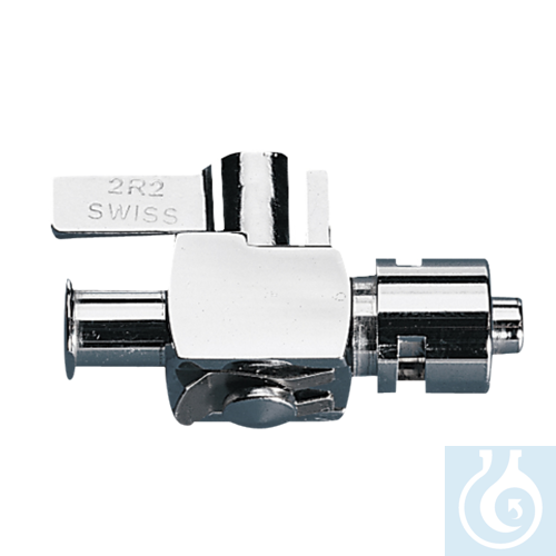 neoLab&reg; Metall-Durchflusshahn, Luer-Anschlu...