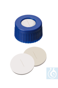 neochrom® UltraBond Verschlüsse ND9 schwarz, Septum Silikon weiß/PTFE rot, 100 S Kappe und Septum...