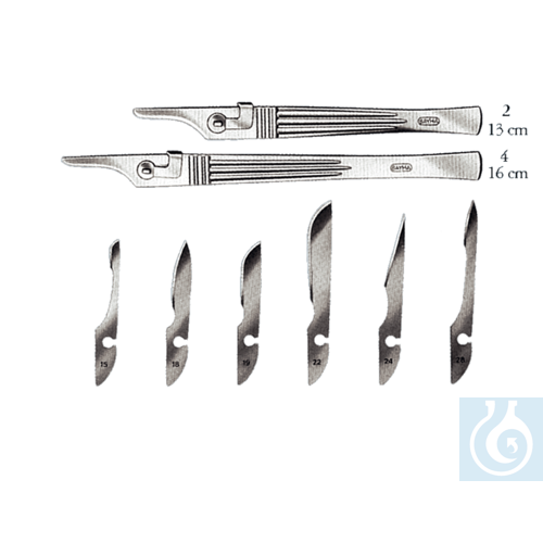 neoLab&reg; Skalpellgriff aus Edelstahl, 130 mm...
