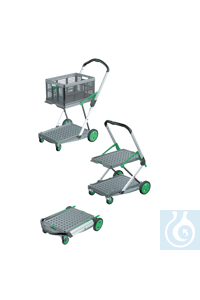 neoLab&reg; Transportwagen opvouwbaar, 2 etages, met 1 opvouwbare box Transport...