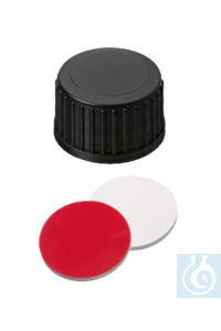 neochrom® Schraubkappen ND18 geschl., Sept. Butyl rot/PTFE grau, 100 Stck./Pack Geschlossene...