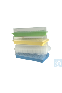 neoLab® Combi Rack with snap-on lid for 96 reaction tubes, nature