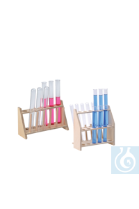 neoLab® Reagenzglasgestell Holz für 2x6 Gläser, Loch-Ø 20 mm, mit 6 Abtropfstäbe Ganz im Trend:...