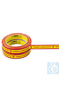 neoLab® Klebeband ''Vorsicht Radioaktivität'', 66 m/Rolle Klebeband, gelb, mit roter Aufschrift...