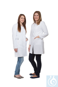 Dames laboratoriumjas, wit, getailleerd, 100 % CO, maat 42 De jas met de speciale chic! Witte,...