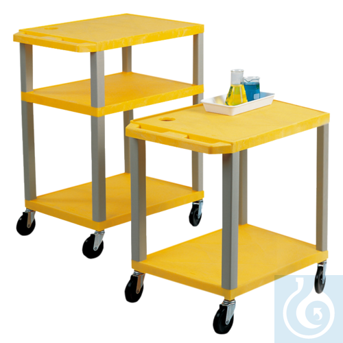 neoLab&reg; Rollwagen gelb, 2 Boeden, 66 cm hoch
