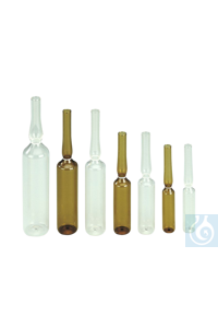Spuugampullen van Fiolax amber glas, 5 ml, 83x14.75mm, 343 st./verpakking Vorm B, uitvoering...