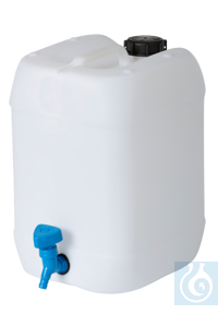 neoLab® Récipient avec robinet soudé, blanc, 5 l Bidons avec robinet solidement soudé et dont...