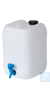 neoLab® Behälter mit eingeschweißtem Hahn, weiß, 10 l Kanister mit fest eingeschweißtem, auf...