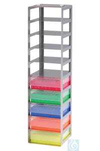 neoLab® Truhengestell f. 75er Box, 10 Fächer, 141 x 141 x 806 mm Für alle Kryo-Boxen mit den...
