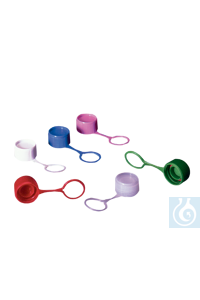 neoLab® Schraubverschlüsse mit Öse, blau, 1000 St./Pack Schraubverschlüsse mit Lasche zum...