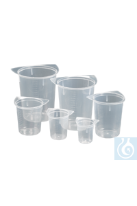 neoLab® Tripour beaker made of PP, 100 ml, pack a 100 pcs.