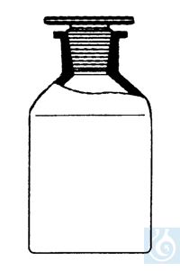 neoLab® Steilbrustflaschen, Klarglas 50 ml EH, Glasstopfen, NS14/24 mit NS-Glasstopfen