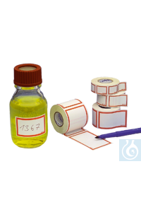 neoLab® Labels with red border, 75 x 50 mm, 167 pcs./roll