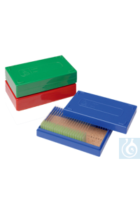 neoLabLine Objektträger-Kasten für 25 St., PS, grün Kästen für 25 Objektträger 76 x 26 mm. Durch...