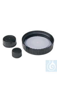 neoLab® Schraubverschluss Poly Einlage DIN 22 Schwarze Schraubgewindeverschlüsse mit...