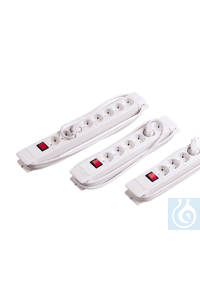 neoLab® 4-way power strip with switch, white