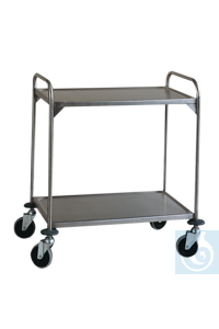 Roestvrij stalen transportwagen 2 etages, 94 x 50 x 92 cm Trolley voor...