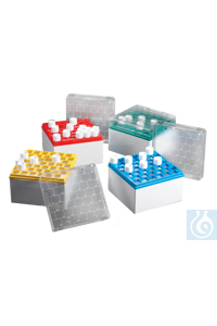 neoChoice Kryo-Aufbewahrungsbox PC, gelb, 9 x 9 Plätze, 96 mm hoch, 5 Stck./Pack Kryobox für 9 x...