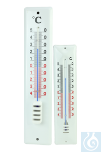 neoLab® Email-Außenthermometer weiß 300 x 62 mm Email-Thermometer mit blauer Anzeigesäule , gut...