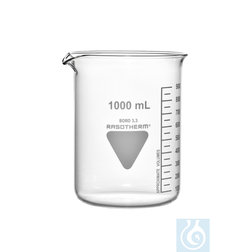 Rasotherm Becherglas niedrige Form mit Ausguss,...