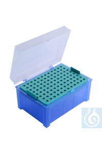 Moonlab® Empty pipette tip box, blue, PP, 0.2-10 µll, 96 slots