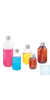 neoLab® PET-Enghalsflaschen braun 250 ml Kunststoff-Flaschen aus braun-durchsichtigem Polyester....