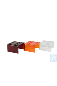 5Artikelen als: neoLabLine&reg; Inzetstuk voor 3 x 4 reageerbuisjes 1,5 ml, acryl rood...