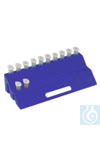 neoLab® Reaktionsgefäß-Ständer, steckbar, blau Zweistufiges Gestell für 20 Reaktionsgefäße 1,5...