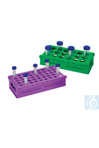 Moonlab® Rack f. Zentrifugenröhrchen, faltbar, 50 ml: 18 Plätze (6x3), grün, PP