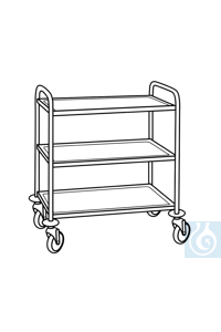 Chariot de transport ecoLab, 3 étages Pour le transport et le rangement. 4 roues pivotantes, 2...