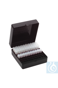 neoLab® Kryobox schwarz, 100 Plätze Aufbewahrungsbox aus Polypropylen schwarz, zur Lagerung von...