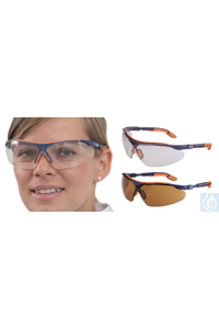 Uvex Schutzbrille i-vo, blau-orange, Scheibe farblos, kratzfest
