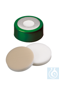 neochrom® Alu-Bördelkappen ND11 m. Loch, Naturkautschuk rot/TEF, AGILENT, 100 St...