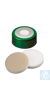 neochrom® Alu-Bördelkappen ND11 mit Loch, Septum Silikon/PTFE rot, 100 Stck./Pac...