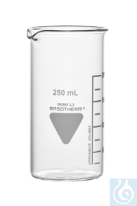 Rasotherm Becherglas hohe Form mit Ausguss, (Boro 3.3), 150 ml Die RASOTHERM Bechergläser, hohe...
