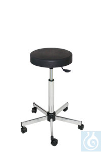 neoLab® Laboratory stool with castors, PU comfort foam, with castors, without foot ring, height...