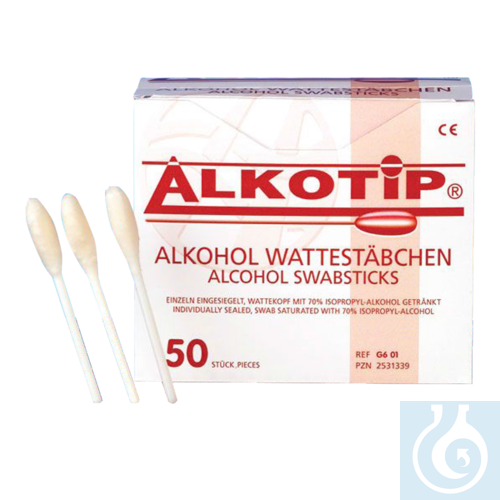 neoLab&reg; Alkohol-Wattestaebchen mit grossem ...