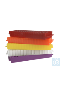 neoLabLine Top-Rack für 80 Reaktionsgefäße 1,5 ml, rot Rotes Aufbewahrungsgestell mit 80...