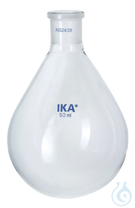 RV 10.90 Evaporation flask, 50 ml Der Kolben besteht aus hochwertigem Borosilikatglas, 50 ml.