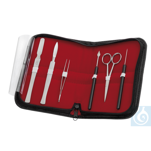 Microscopy set in leather, 6 pcs.