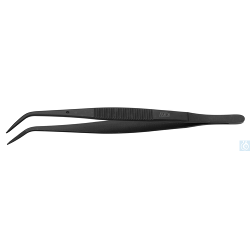 Tweezers 145mm, PTFE-coated, curved pointed