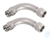 2 Elbow fittings 90°, M16x1 female/male, stainless steel, side length 2 x 54...
