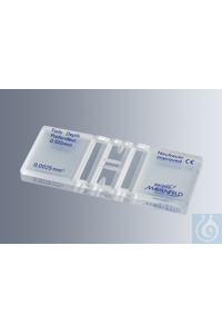 Zählkammern Neubauer mit dunklen Linien, CE, mit V-Nut mit doppelter Netzteilung, Tiefe 0,1 mm,...